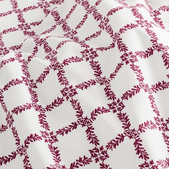 Bedding Boll And Branch Signature Hemmed Percale Cali King Sheet Set Cranberry Trellis Poshmark